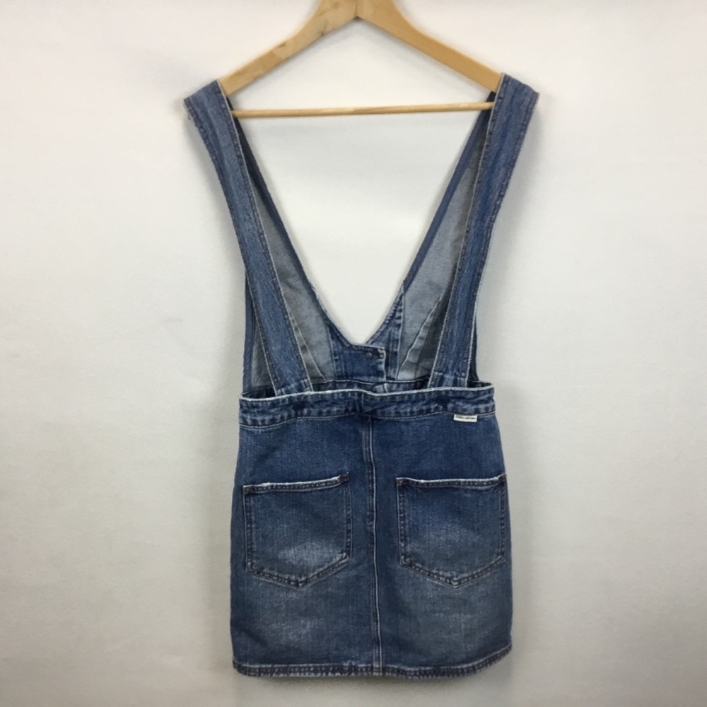 Billabong Warmin Up Indigo Overall Mini Dress Size M Retro Bohemian Costal - Picture 6 of 10